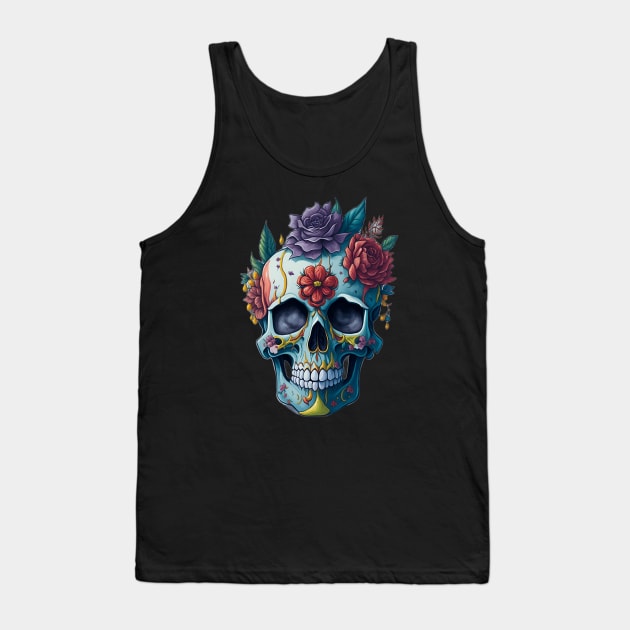 Mexican Day of the Dead: A Kaleidoscope of Colors and Calaveras Tank Top by ImaginativeInkPOD